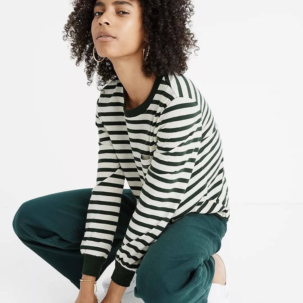Madewell Long-sleeve tee in Eaves Stripe